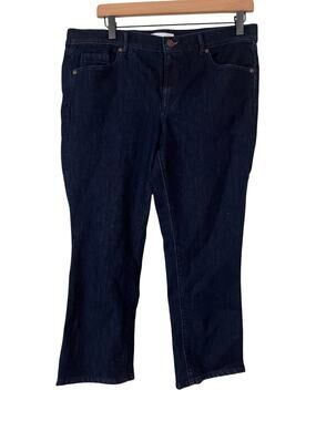 Loft Womens Dark Wash Modern Kick Crop Jeans Size 31 / 12